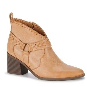 Frye & Co Palma Stacked Heel Booties Light Tan Women’s 7